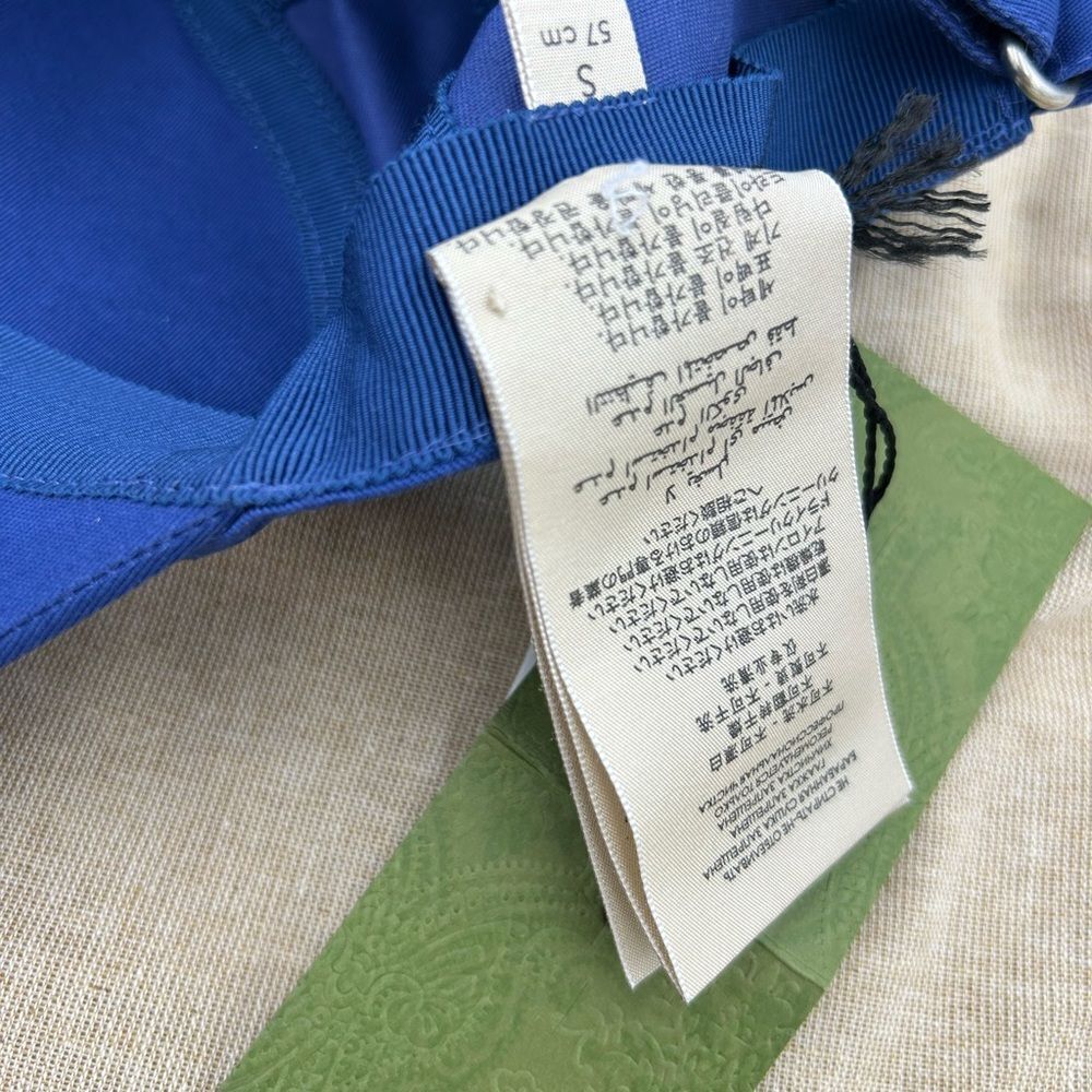 Women's Gucci GG blue/yellow baseball hat size small adjustable made in Italy - Picture 6 of 9